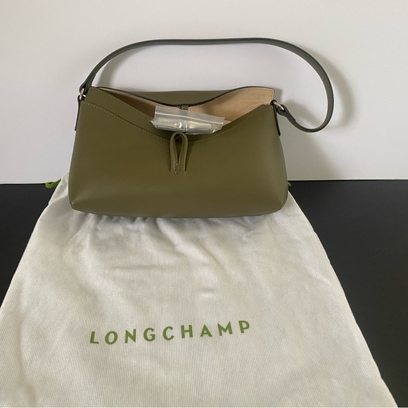 Longchamp Olive Green Le Roseau Small Hobo Bag - Picture 4 of 8